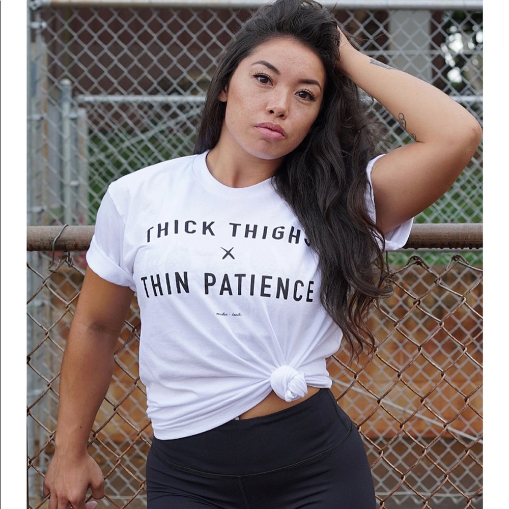 Thick Thighs Thin Patience Tee 💪🏽&🍩 - Picture 3 of 5